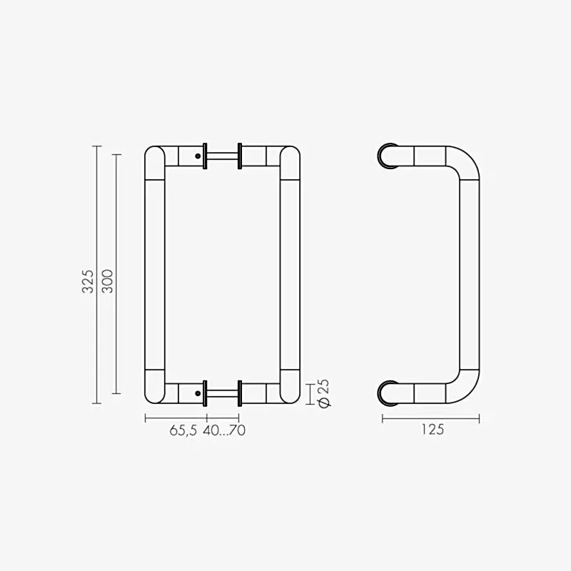 Ручка-скоба Fuaro (Фуаро) PULL.PH25/300.25 INOX 304 (PH-25-25/300-INOX) 