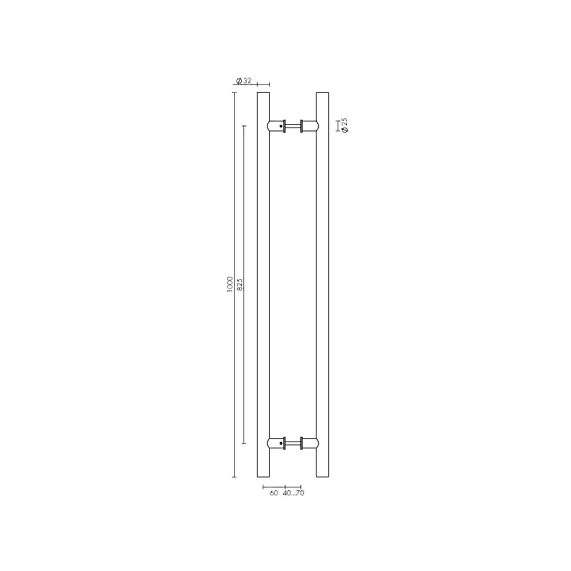 Ручка-скоба Fuaro (Фуаро) PULL.PH25/825.22 INOX 304 (PH-22-25/825-INOX) 